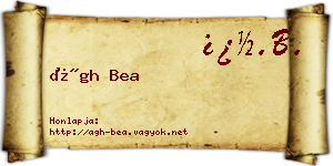 Ágh Bea névjegykártya